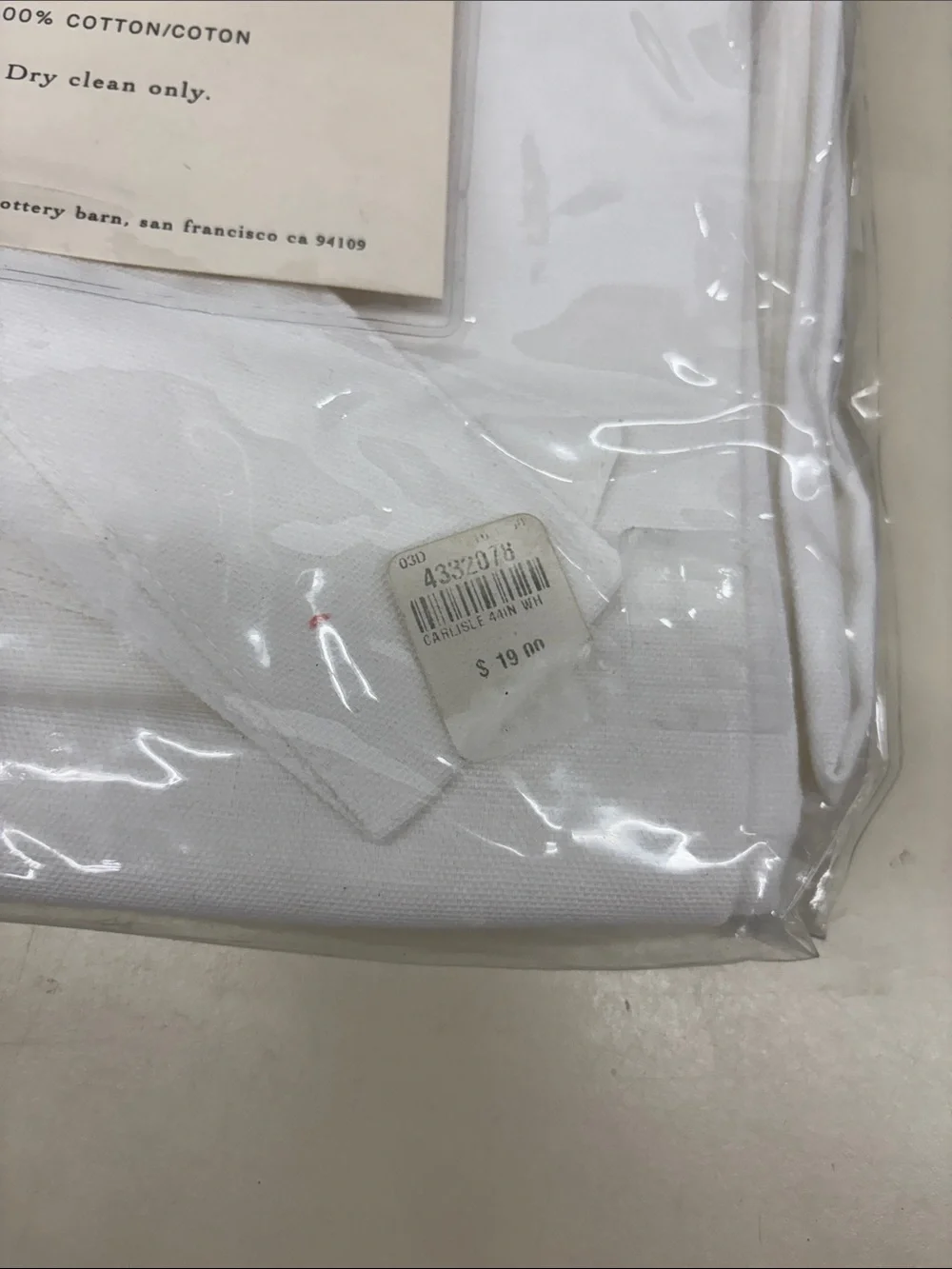 NWT Pottery Barn White Carlisle Panel Pole-Pocket Curtain